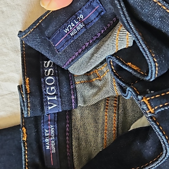 Vigoss Marley Super Skinny Jeans Mid Rise Dark Blue Wash Size W24 L29 - Picture 10 of 16